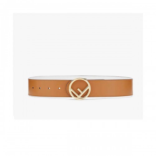 Fendi Reversible 40mm Round Buckle Belt 8C0579 Brown / White