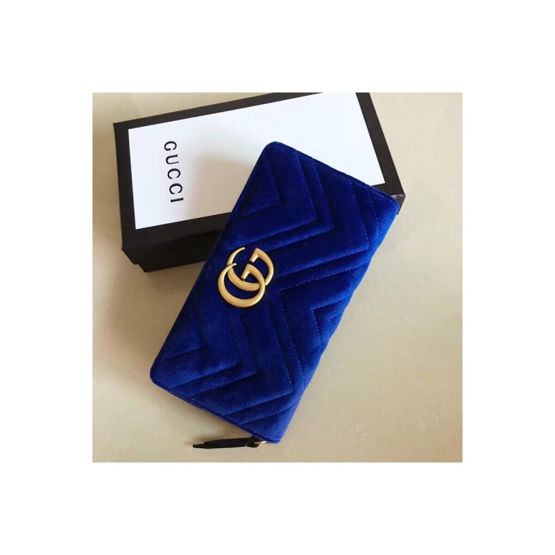 Gucci GG Velvet Zip Around Wallet 443123