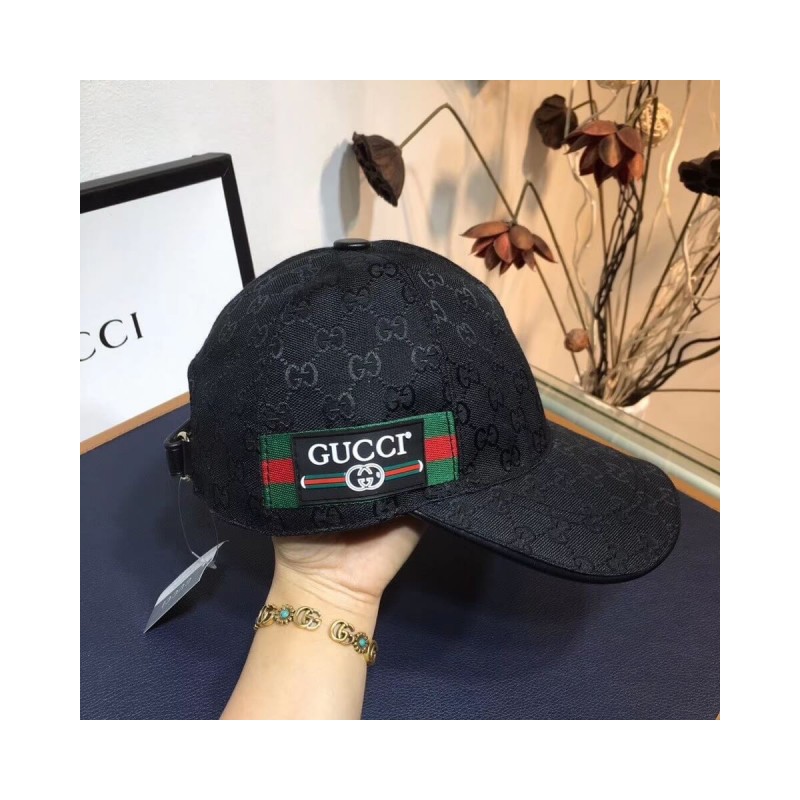 Gucci Original GG Canvas Baseball Hat With Web 200034