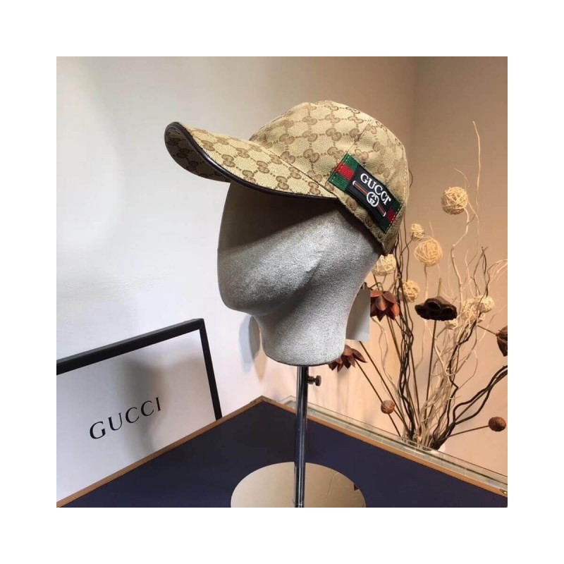 Gucci Original GG Canvas Baseball Hat With Web 200034