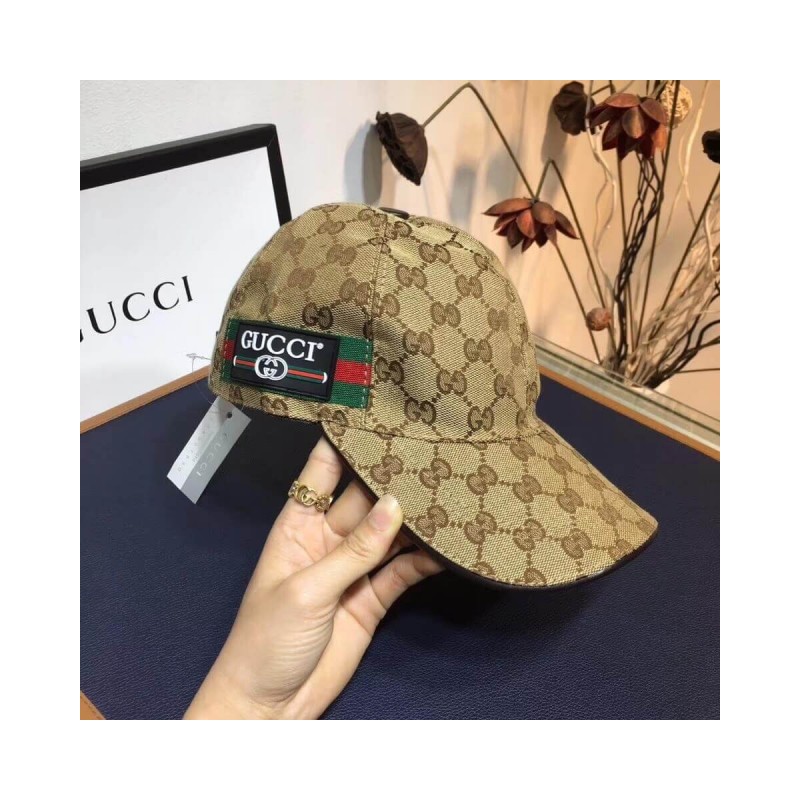Gucci Original GG Canvas Baseball Hat With Web 200034