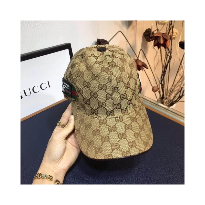 Gucci Original GG Canvas Baseball Hat With Web 200034
