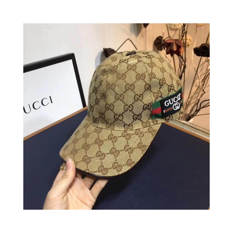 Gucci Original GG Canvas Baseball Hat With Web 200034
