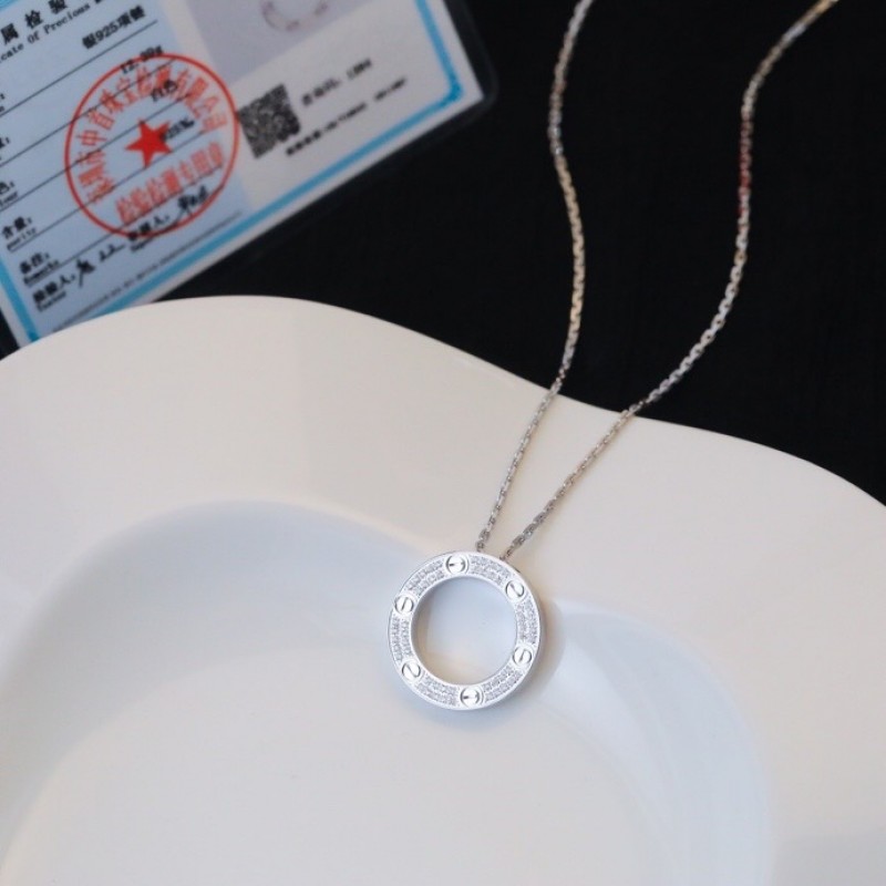 Cartier Love Necklace Diamond-paved B7058000 White gold