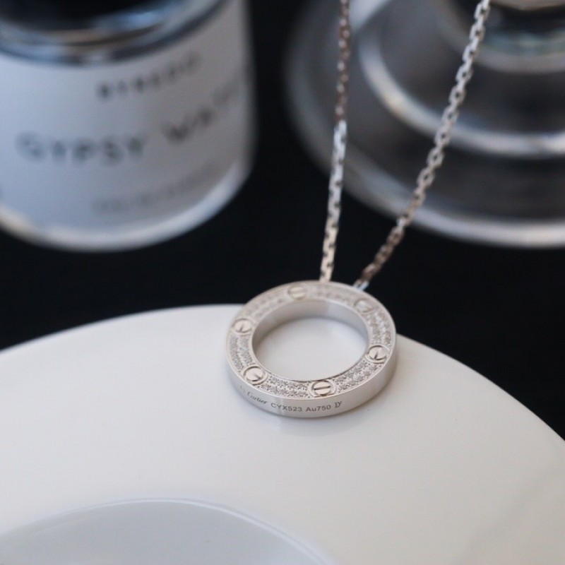 Cartier Love Necklace Diamond-paved B7058000 White gold