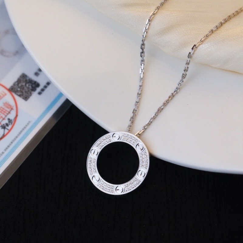 Cartier Love Necklace Diamond-paved B7058000 White gold