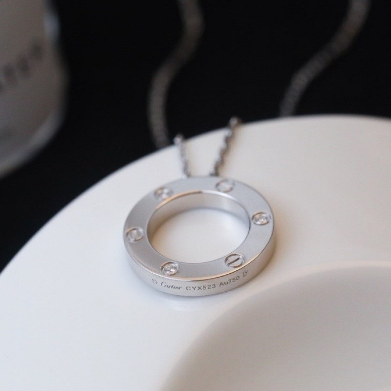 Cartier Love Necklace 3 Diamonds B7014600 White gold