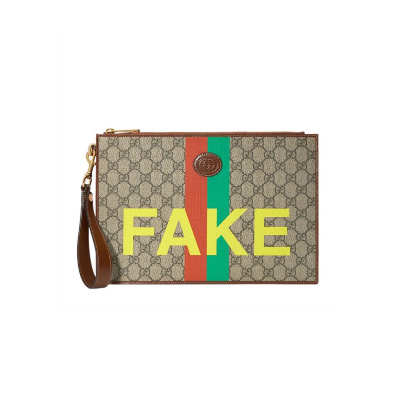 Gucci 'Fake/Not' Print Print Pouch 636171