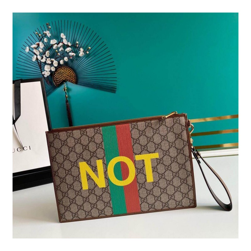Gucci 'Fake/Not' Print Print Pouch 636171