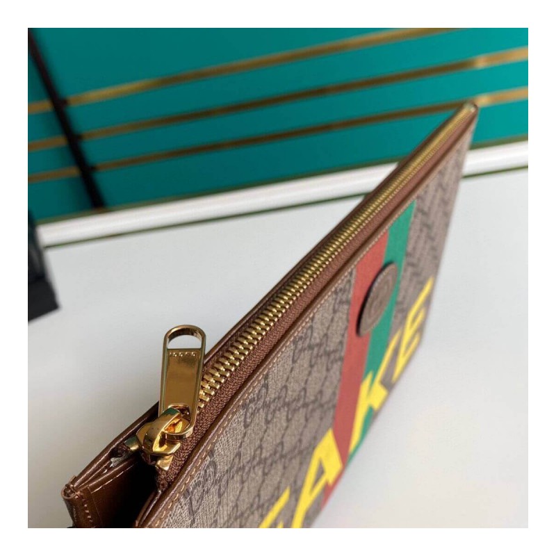 Gucci 'Fake/Not' Print Print Pouch 636171