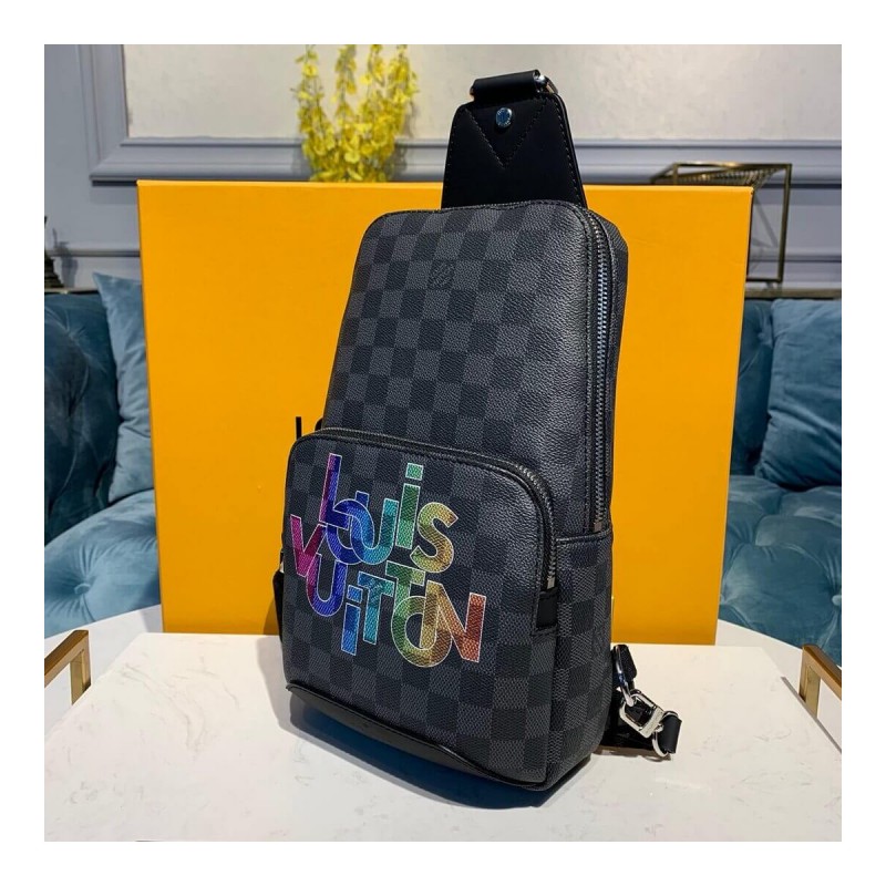 Louis Vuitton Damier Graphite Canvas With Print Avenue Sling Bag N41719