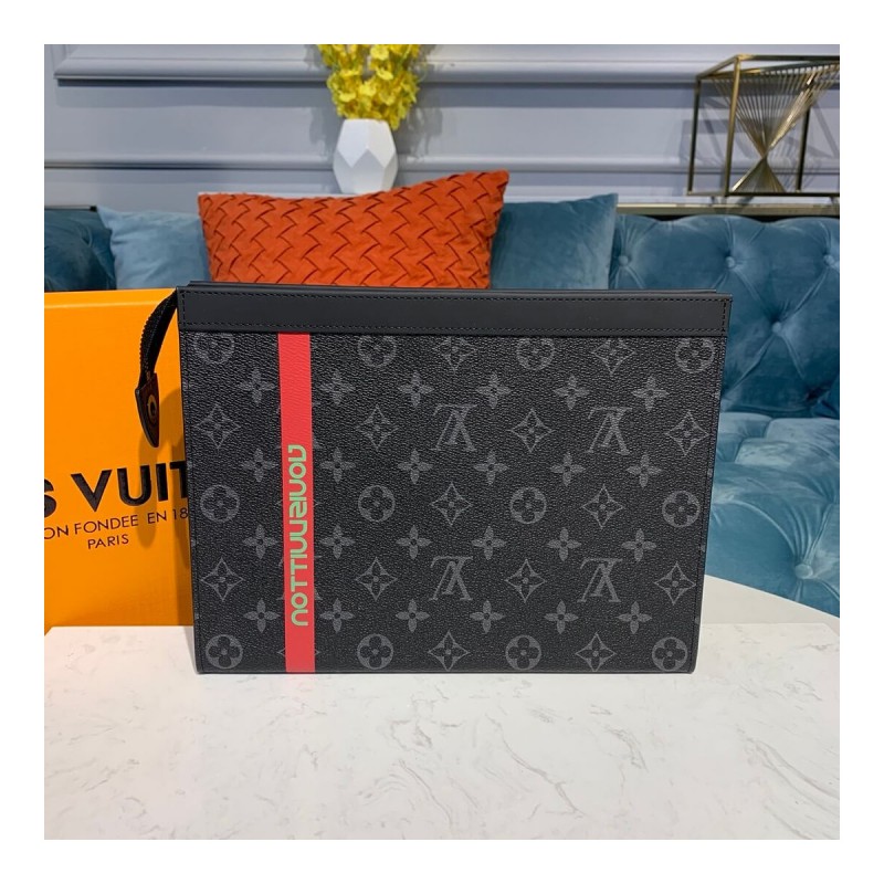 Louis Vuitton Monogram Eclipse Pochette Voyage MM M61692E
