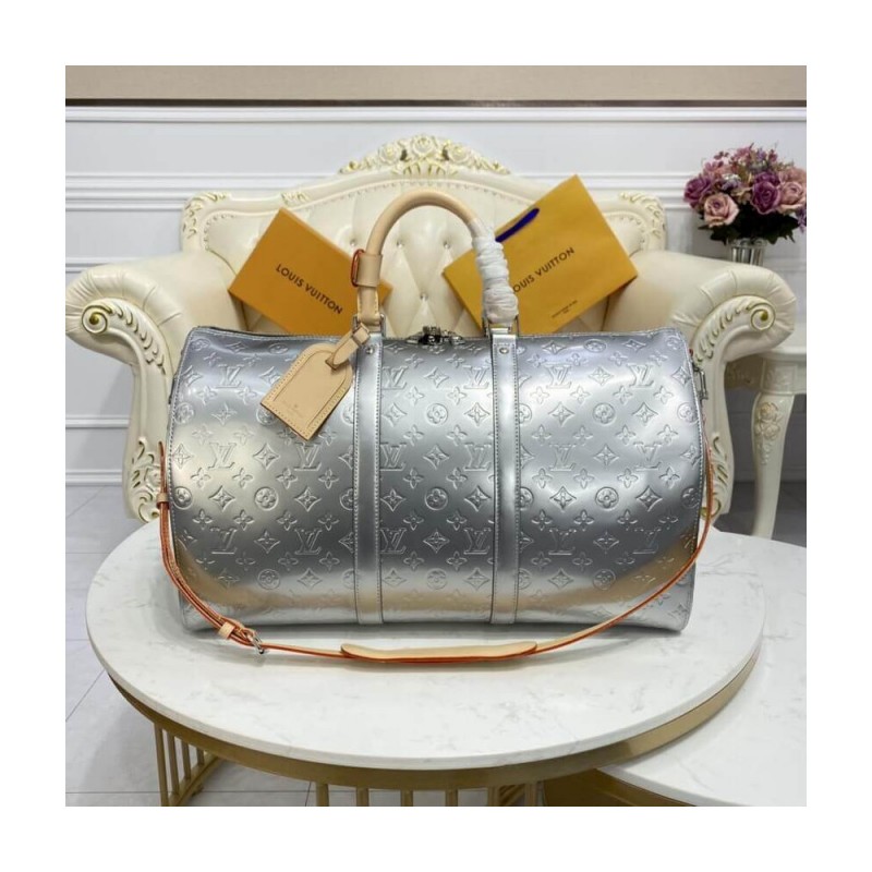 Louis Vuitton Keepall Bandouliere 50 Silver M58758