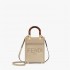 Fendi Mini Sunshine Shopper in dove-gray leather