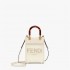 Fendi Mini Sunshine Shopper in white leather