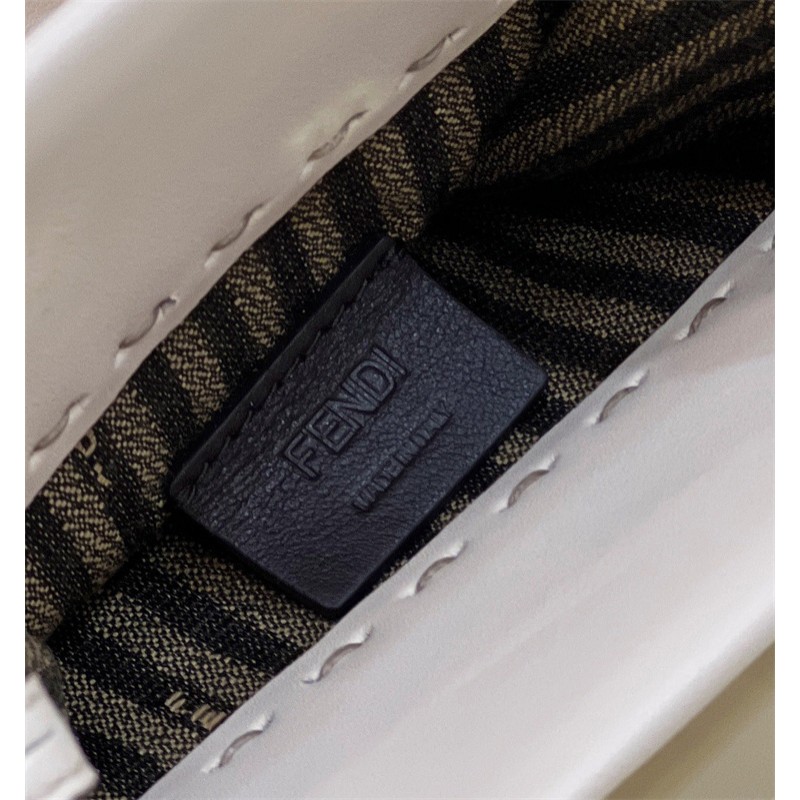 Fendi Mini Sunshine Shopper in white leather