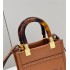 Fendi Mini Sunshine Shopper in brown leather