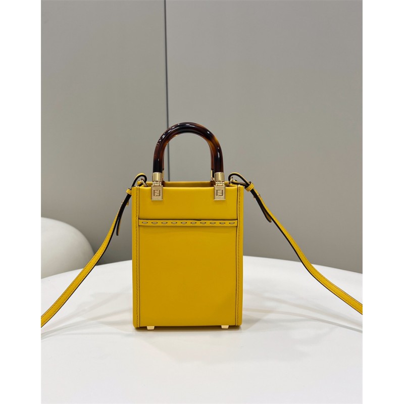 Fendi Mini Sunshine Shopper bag in yellow leather