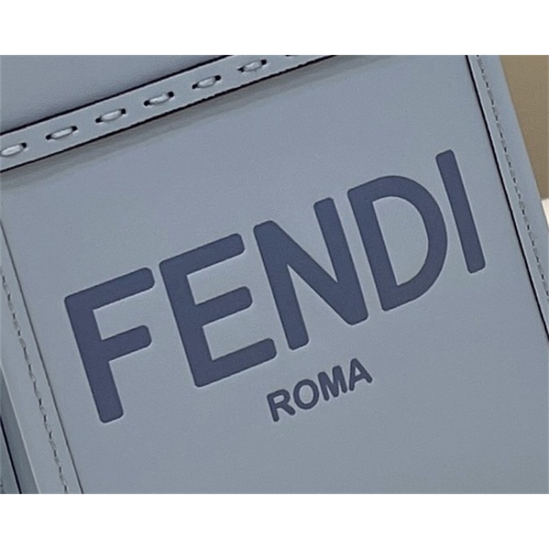 Fendi Mini Sunshine Shopper bag in light blue leather