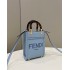 Fendi Mini Sunshine Shopper bag in light blue leather
