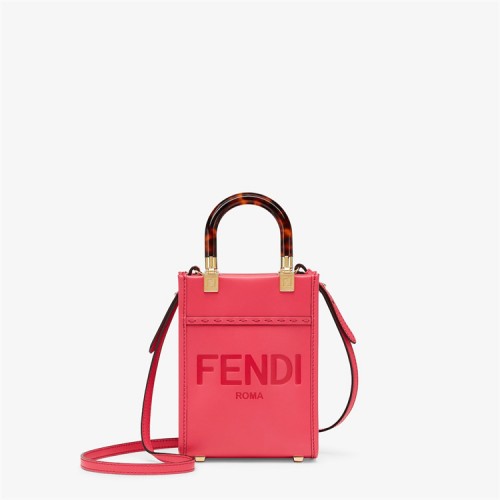 Fendi Mini Sunshine Shopper bag in pink leather