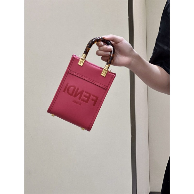 Fendi Mini Sunshine Shopper bag in pink leather