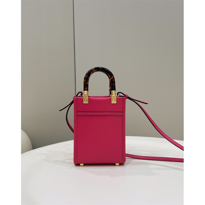 Fendi Mini Sunshine Shopper bag in pink leather
