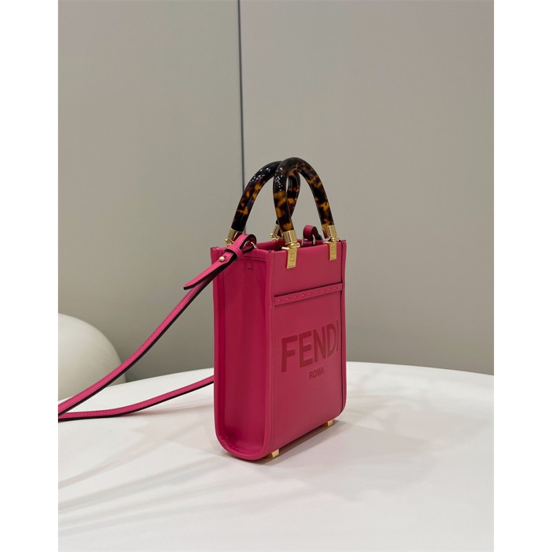 Fendi Mini Sunshine Shopper bag in pink leather