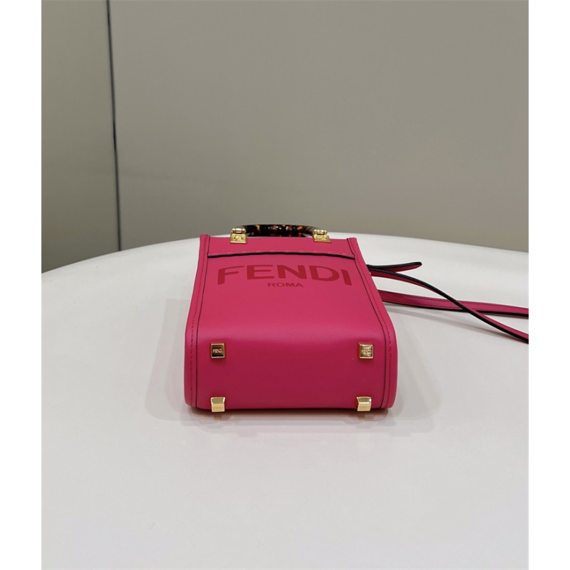 Fendi Mini Sunshine Shopper bag in pink leather