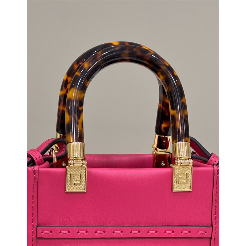 Fendi Mini Sunshine Shopper bag in pink leather