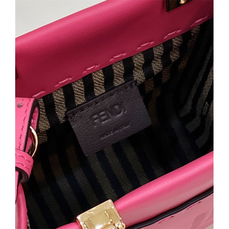 Fendi Mini Sunshine Shopper bag in pink leather