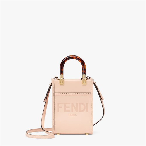 Fendi Mini Sunshine Shopper bag in pale pink leather