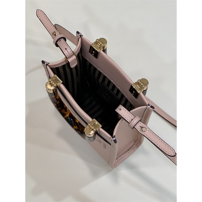 Fendi Mini Sunshine Shopper bag in pale pink leather