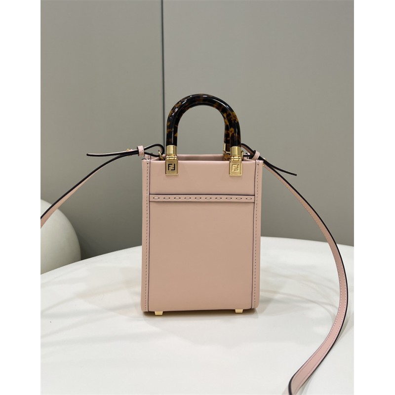 Fendi Mini Sunshine Shopper bag in pale pink leather
