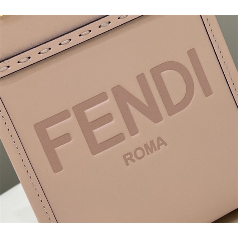 Fendi Mini Sunshine Shopper bag in pale pink leather