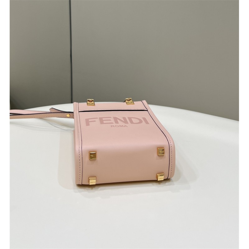 Fendi Mini Sunshine Shopper bag in pale pink leather