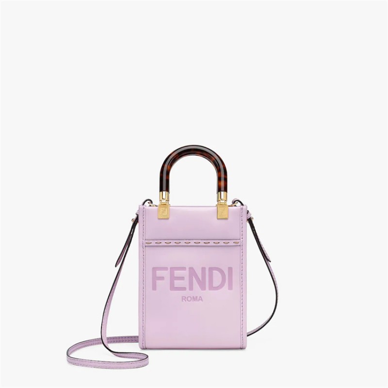 Fendi Mini Sunshine Shopper bag in purple leather