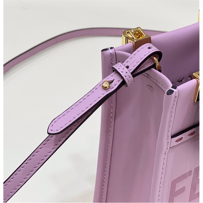 Fendi Mini Sunshine Shopper bag in purple leather