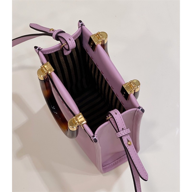 Fendi Mini Sunshine Shopper bag in purple leather