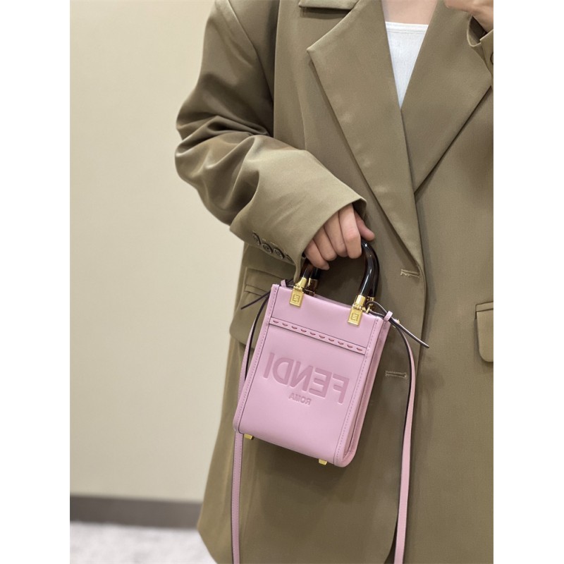 Fendi Mini Sunshine Shopper bag in purple leather