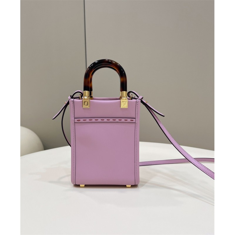 Fendi Mini Sunshine Shopper bag in purple leather