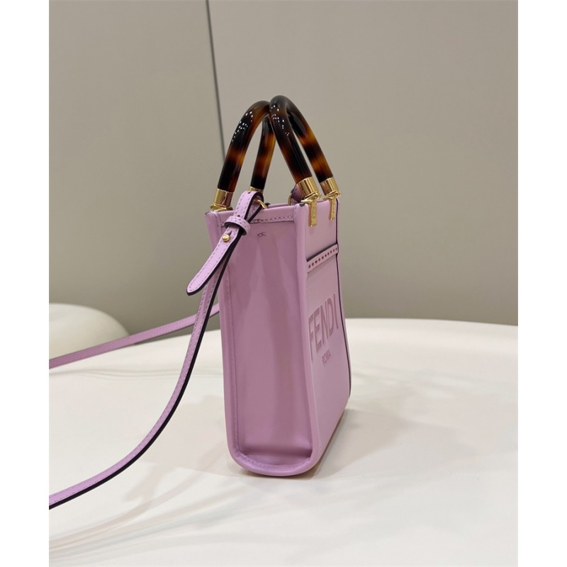 Fendi Mini Sunshine Shopper bag in purple leather