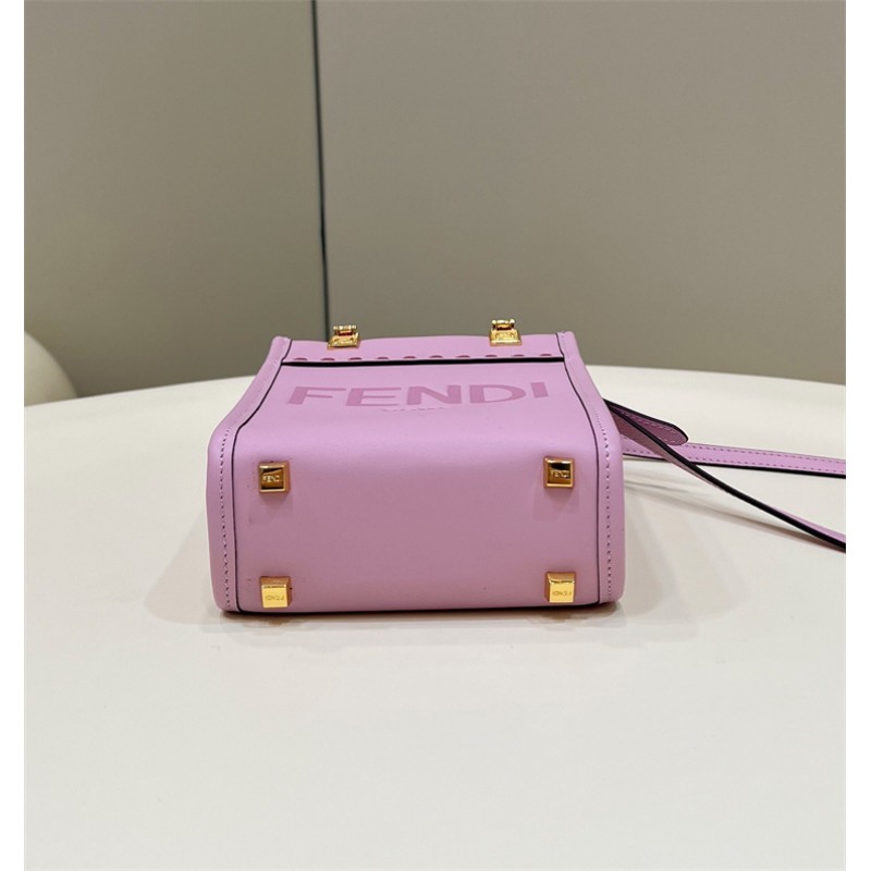 Fendi Mini Sunshine Shopper bag in purple leather