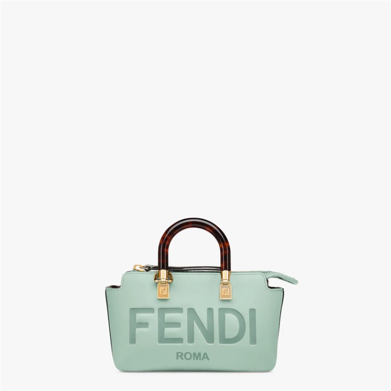 Fendi By The Way Mini Small Boston bag in mint green leather 