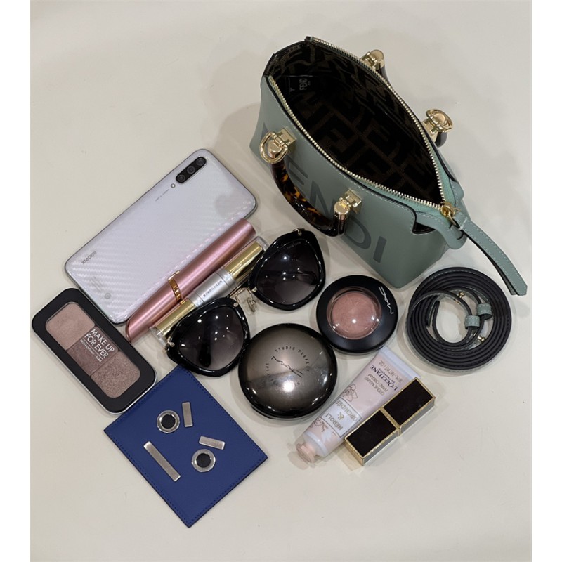 Fendi By The Way Mini Small Boston bag in mint green leather 