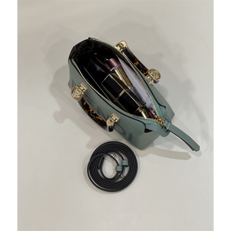 Fendi By The Way Mini Small Boston bag in mint green leather 