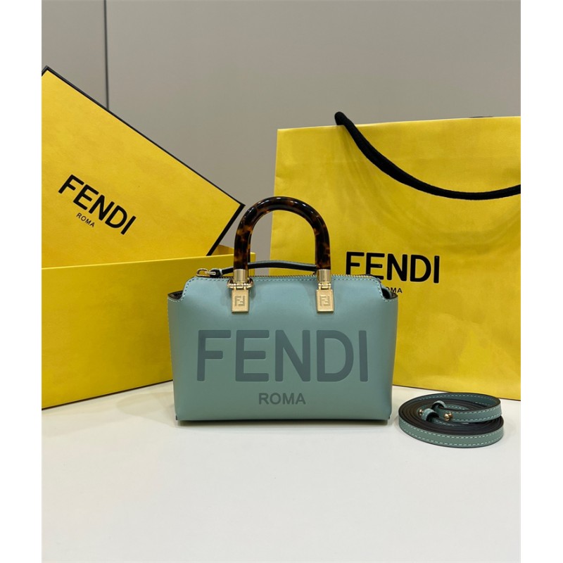 Fendi By The Way Mini Small Boston bag in mint green leather 