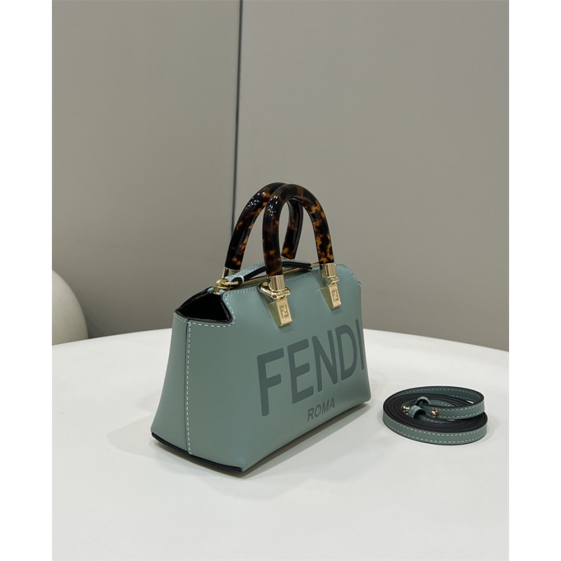 Fendi By The Way Mini Small Boston bag in mint green leather 