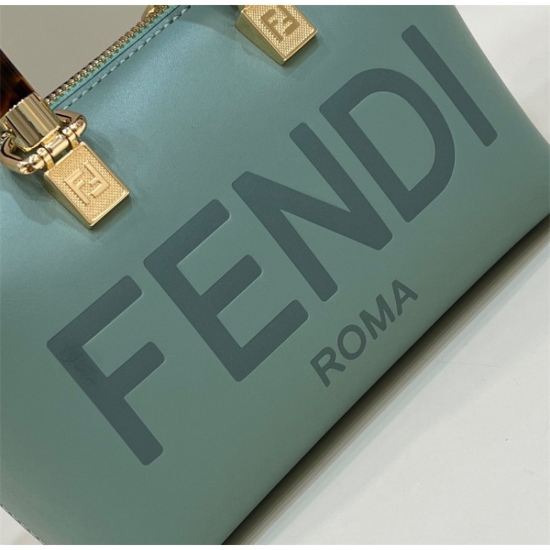 Fendi By The Way Mini Small Boston bag in mint green leather 