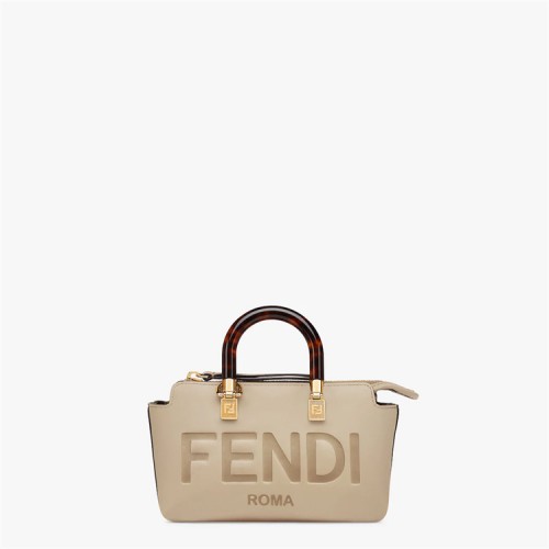 Fendi By The Way Mini Small Boston bag in dove gray leather 